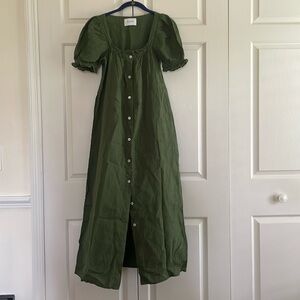 SLEEPER womens size XS/S army green maxi dress